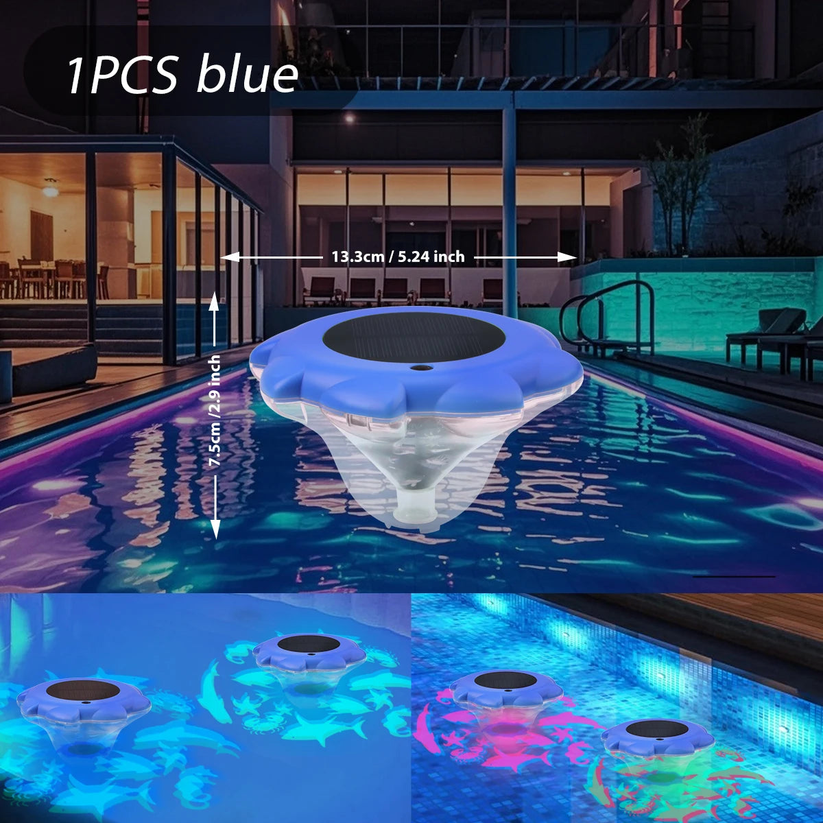 Waterproof Solar-Powered Floating Pools Lights