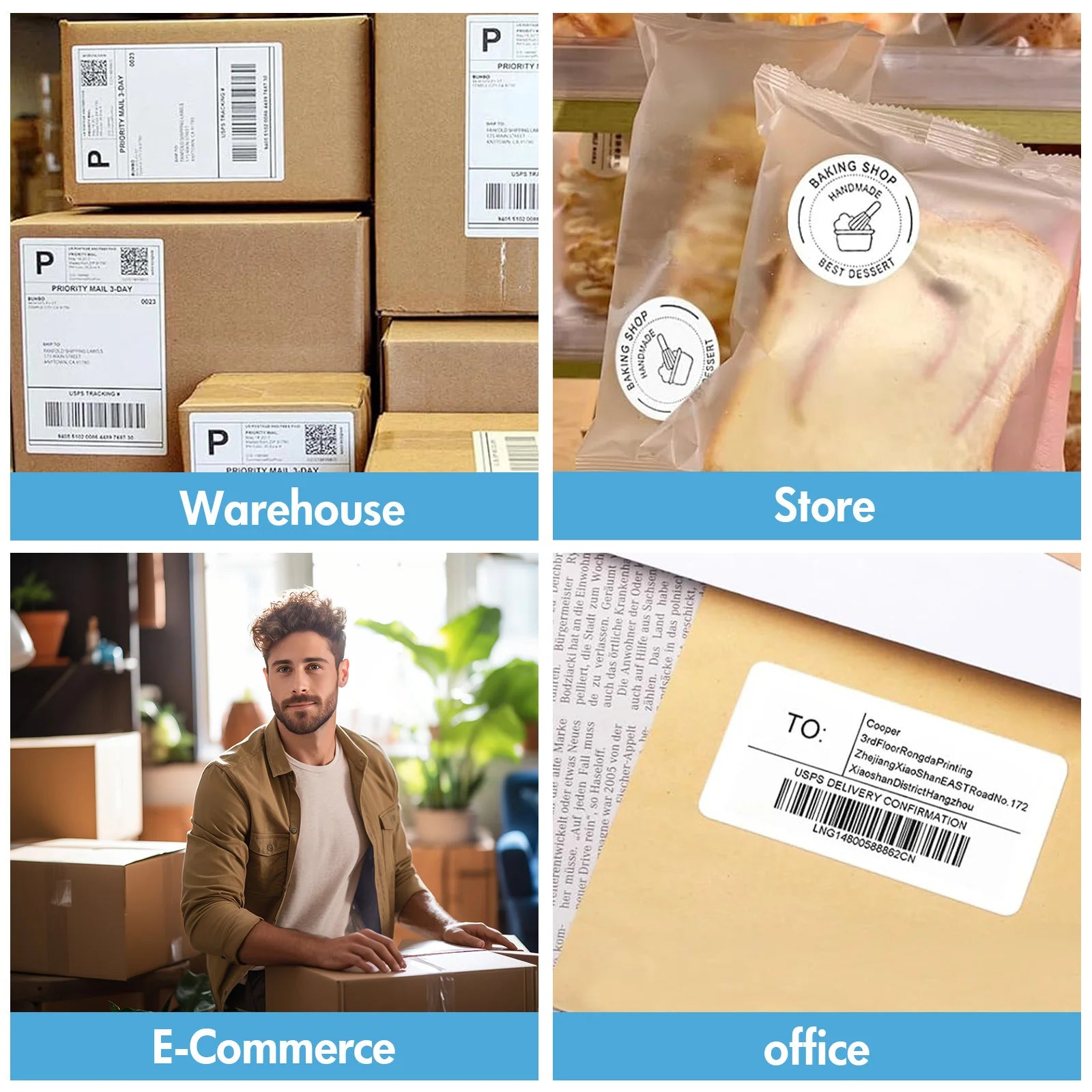 Thermal Label Printer Portable No Ink 300DPI