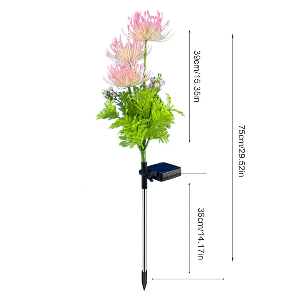 2Pcs Solar Garden Lights Glowing Flowers