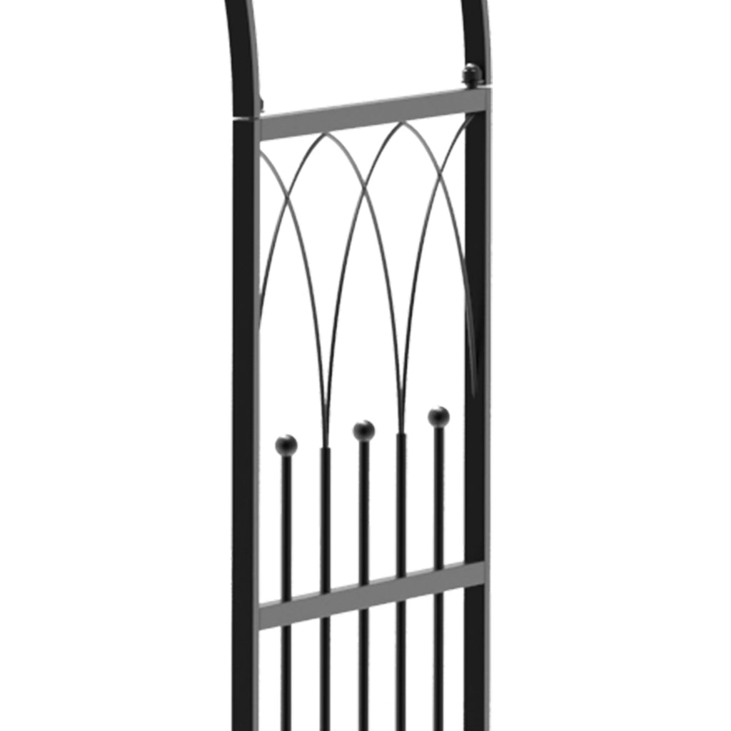 80" Steel Arbor Archway Bench Seating Black