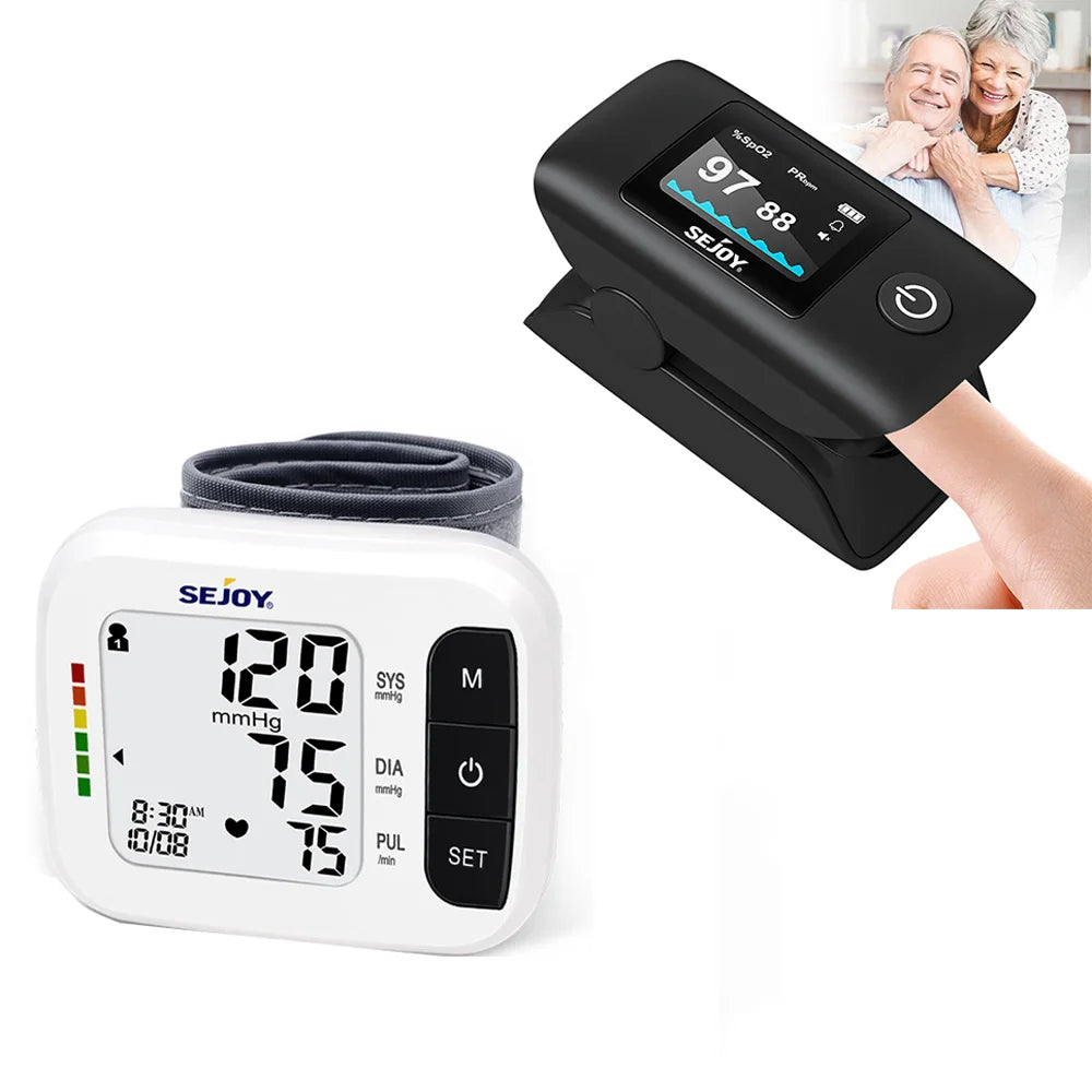 Wrist Blood Pressure Monitor Finger Pulse Oximeter