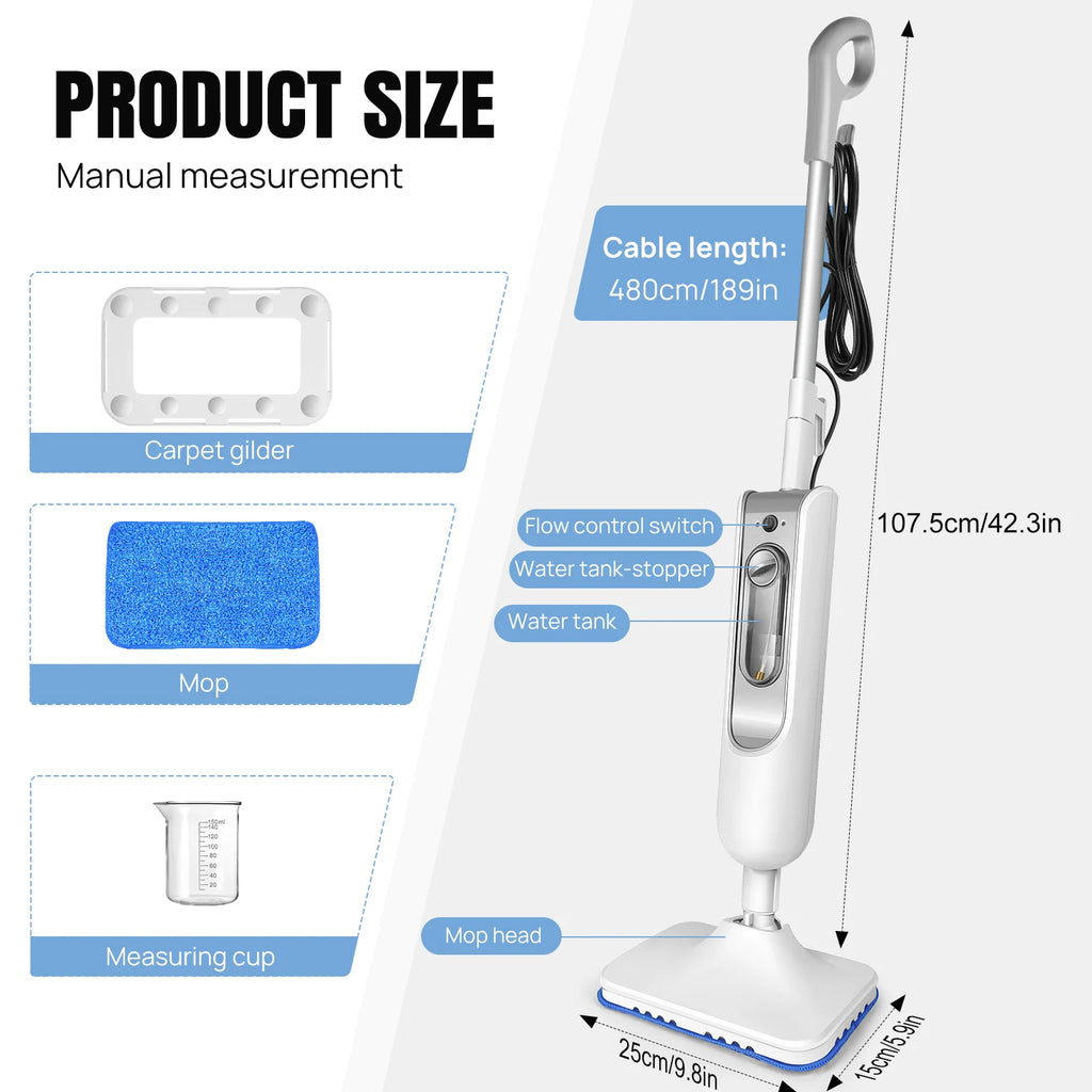 Steam Mop Detachable Steam Cleaner, 1500W Powerful