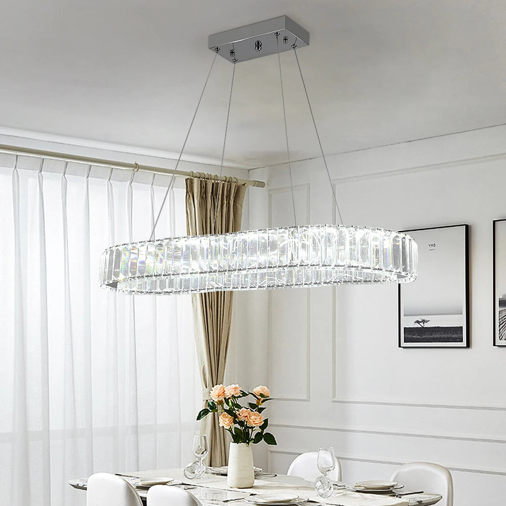 Luxury Crystal Oval Design Led Chandelier