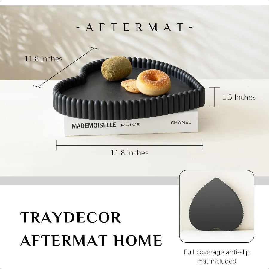 Heart Shaped Tray Concrete Black