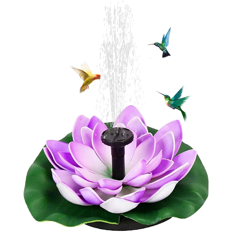Floating Solar Lotus Fountain Garden Bird Bath