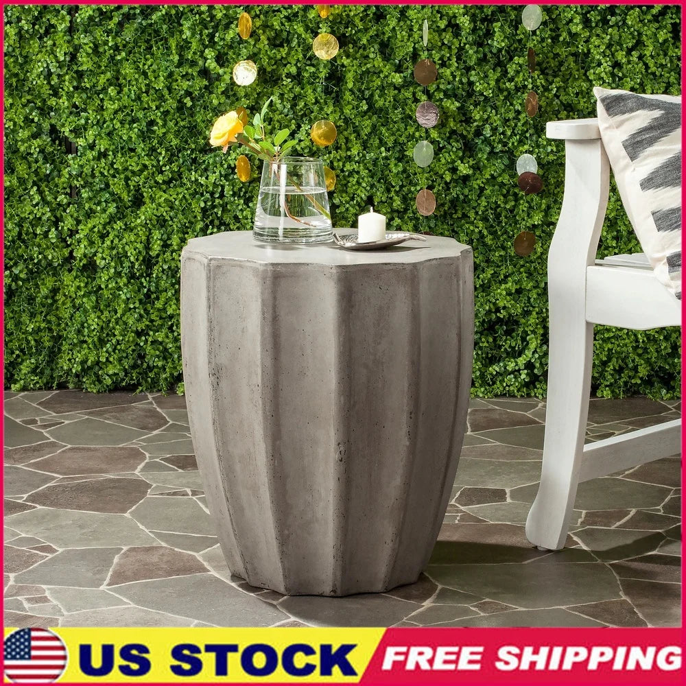 Modern Concrete Accent Stool Table Patio Garden