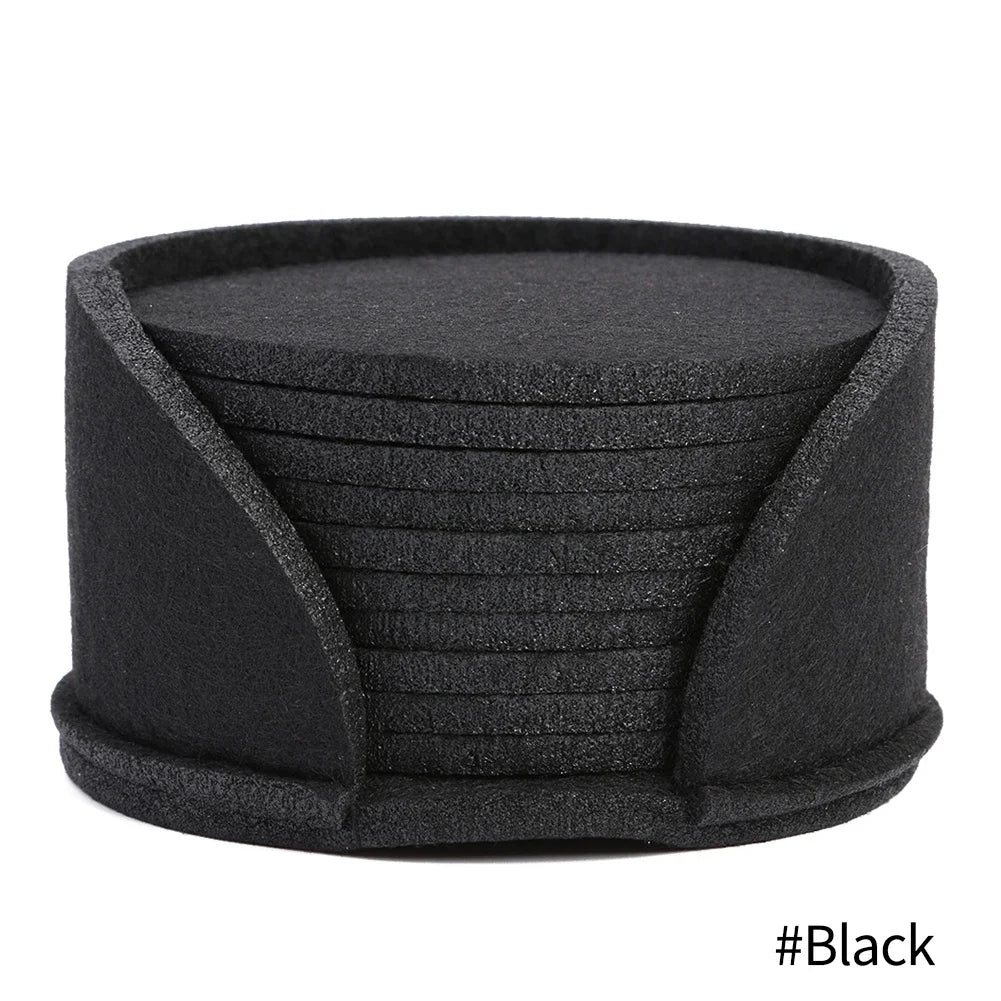 11pcs Round Felt Coasters Heat Resistant