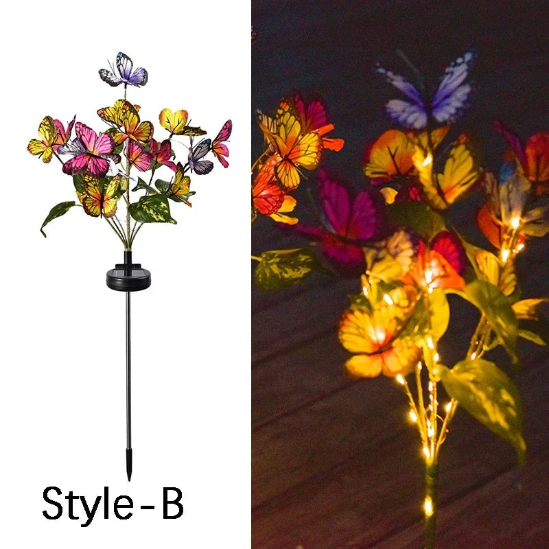LED Simulation Butterfly Flower Solar Light