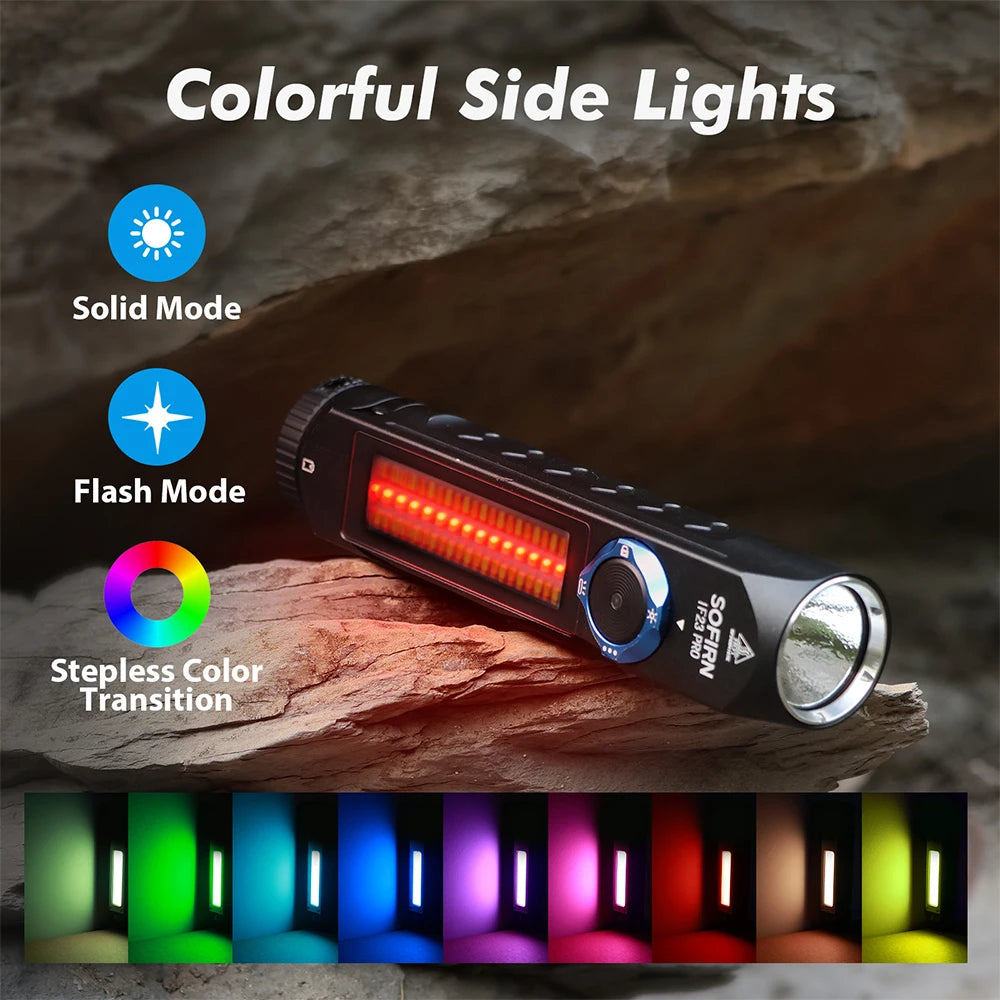RGB Light 5000lm LED Flashlight Rechargeable Magnetic