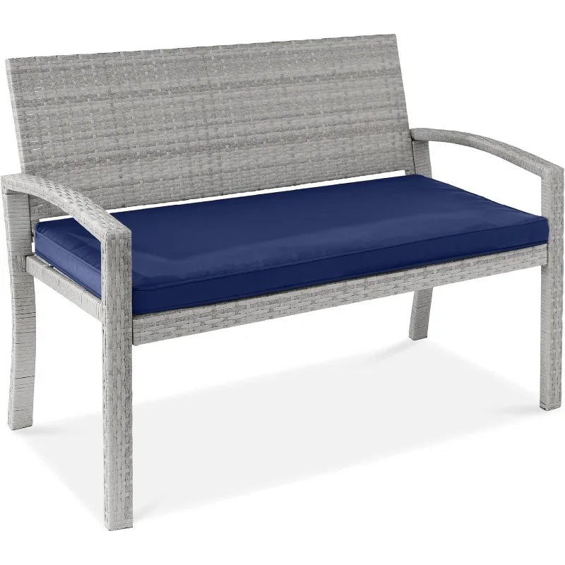 2-Person Wicker Garden Patio Bench 700lbs