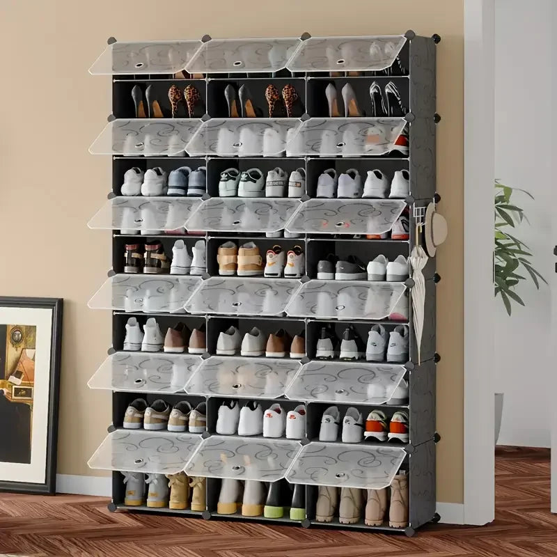Space-saving Tower Shoe Rack 12-tier 36-grid