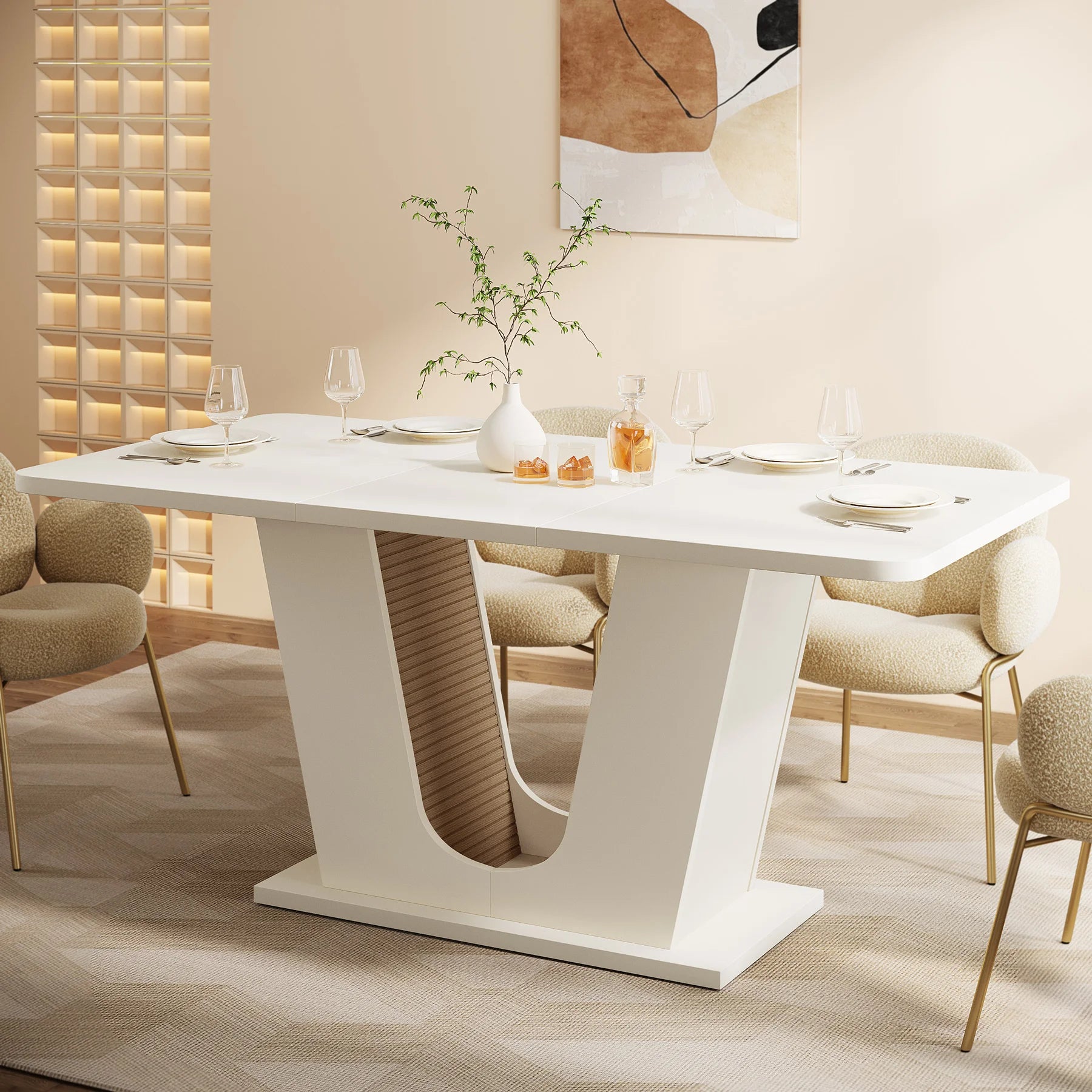 Modern Dining Table for 4-6 People