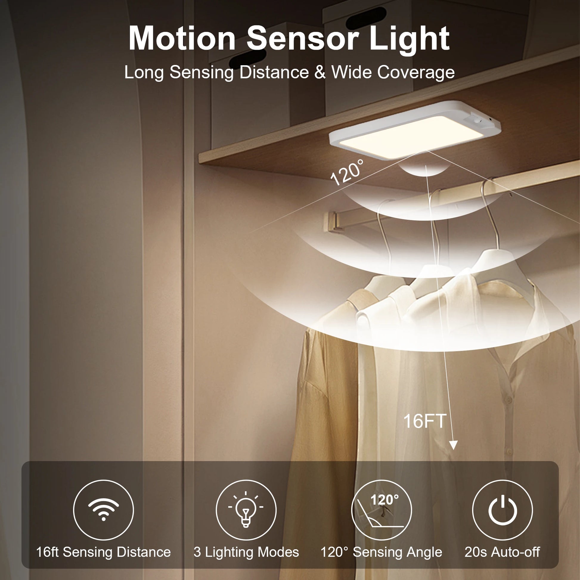 Modern Motion Sensor Ceiling Light Rechargeable Magnetic