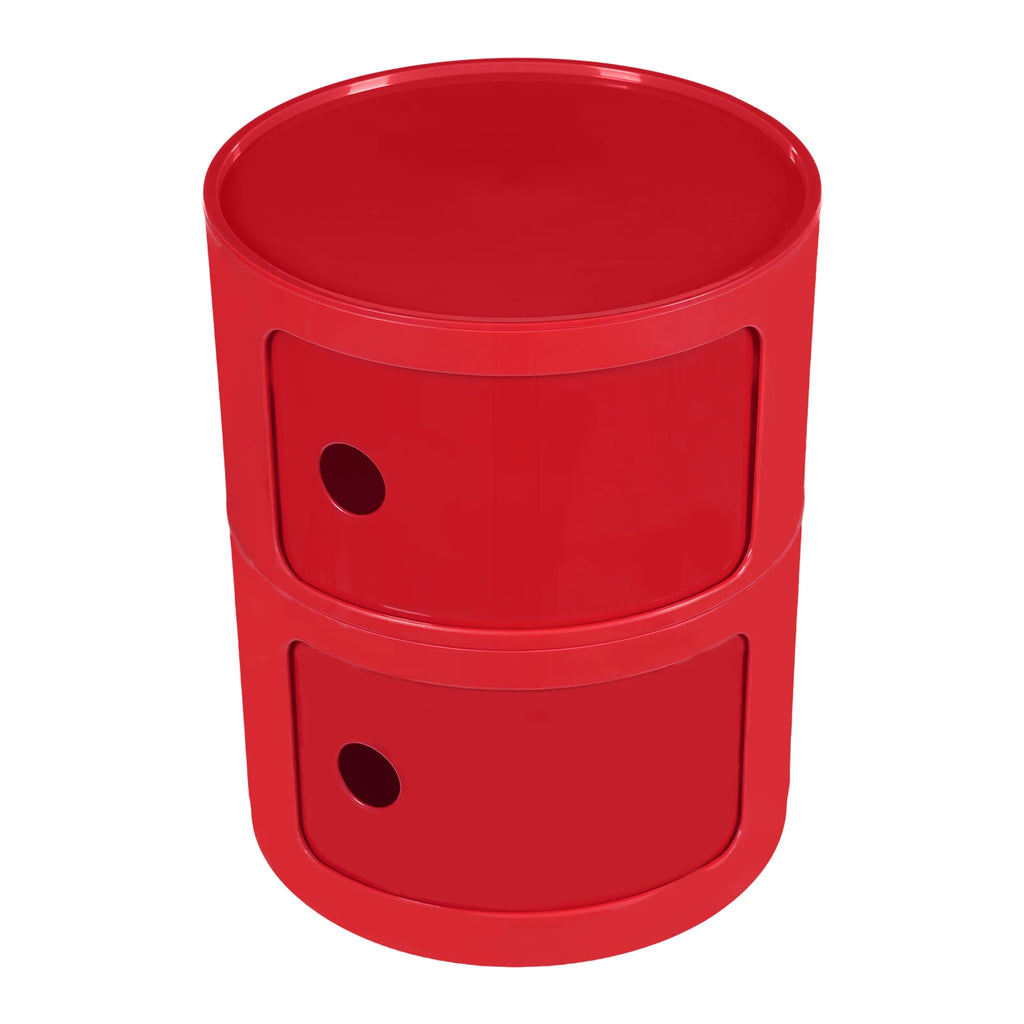 Red Round Cabinet ABS Compact Lightweight