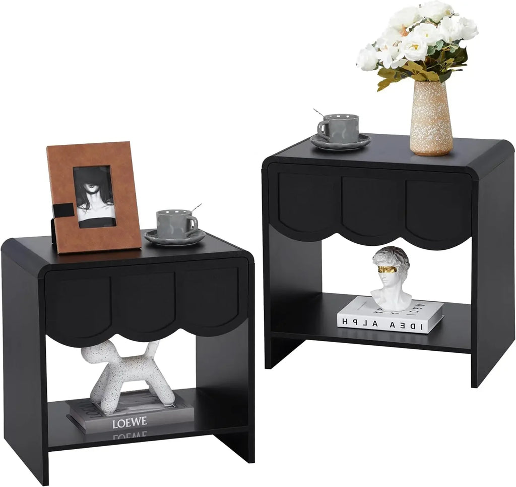 Mid Century Modern Farmhouse Wood Nightstand